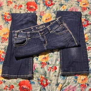 Women's Girl’s Rock & Roll Cowgirl Bootcut Denim Jeans | Size 28x34